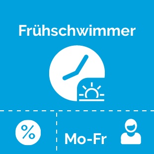 Bad Frühschwimmer Erwachsene Montag bis Freitag außer feiertags, 90 Minuten